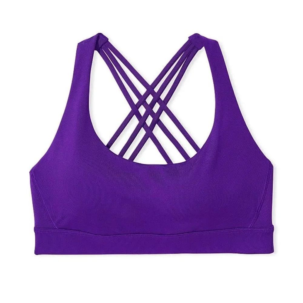 Victorias Secret Essentials Strappy Padded / Removable Padding Sports bra purple
